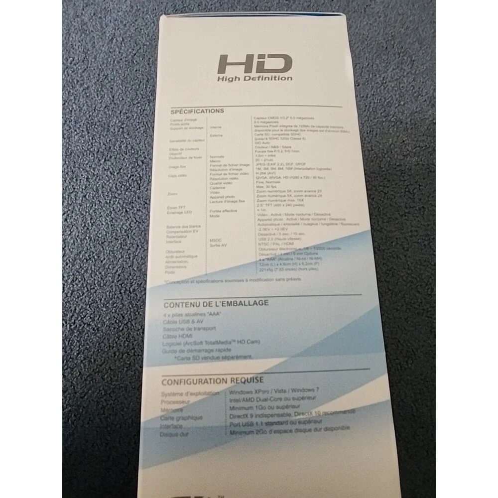 DXG DXG-5F3V 5.1 MP Digital Camera- Red HD Camcorder 720p HDMI Quickshots